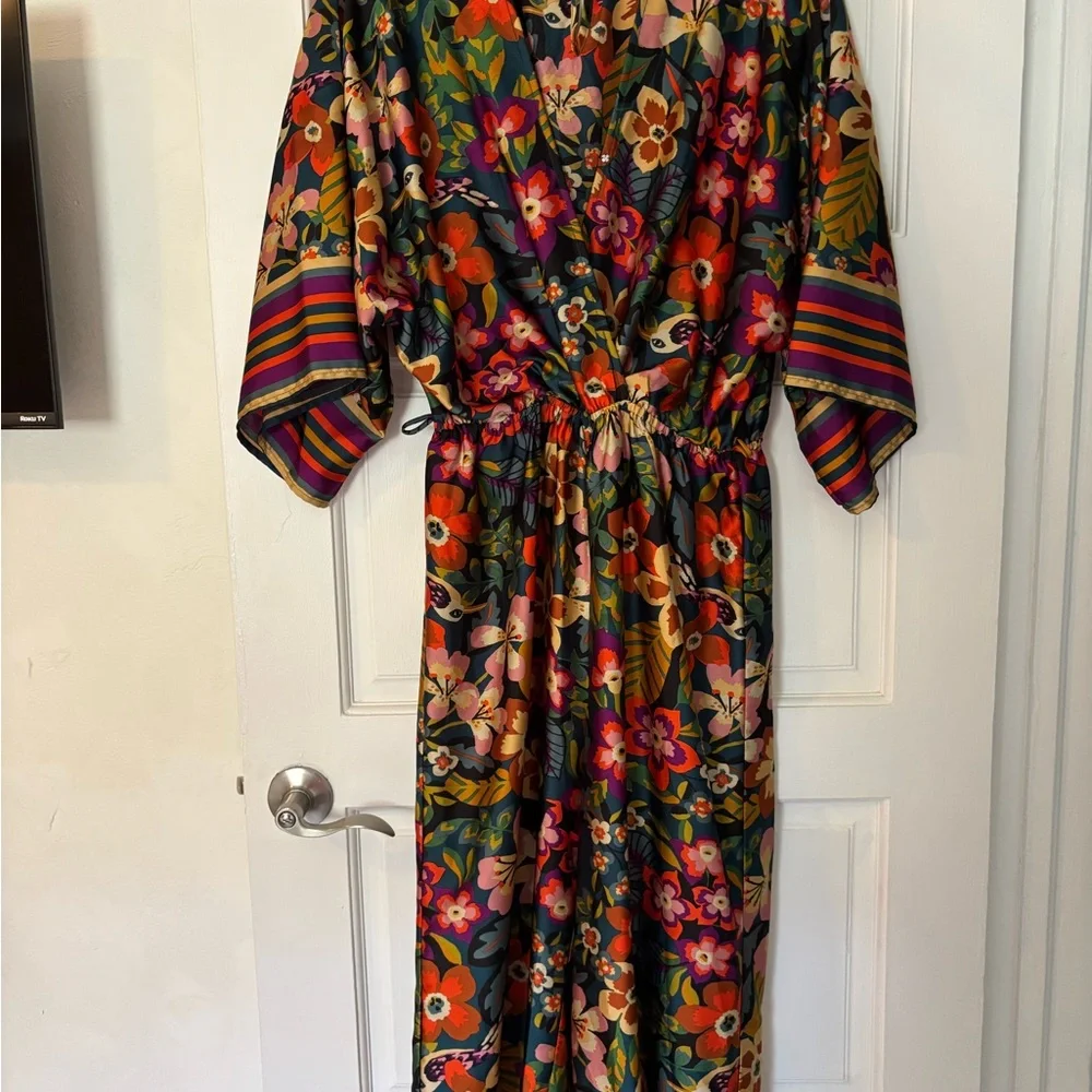 Vici Silky Elegant Multicolor Floral Print Pantsuit chic - Picture 11 of 14